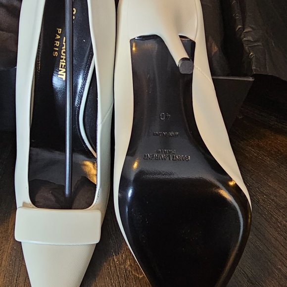 Saint Laurent Kayla Leather Pumps in White, Size 8.5 US - Picture 4 of 10